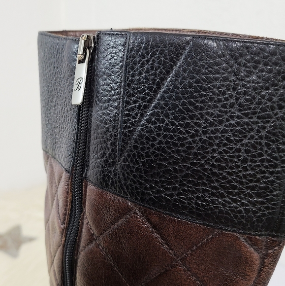 SOLD Brighton Jake riding boots quilted brown black 7.5 - Picture 7 of 9